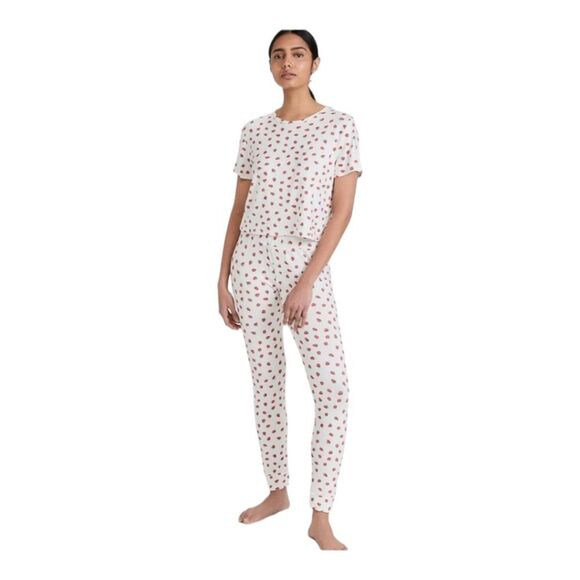 REVOLVE Strawberry Print Cozy PLUSH Thermal Pajama Set sz S NWT - Picture 4 of 15